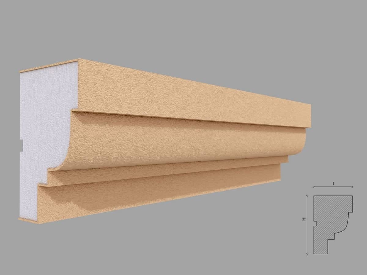 Encadrement de fenêtre FP101 — profil décoratif de façade Profilia Décor, Encadrements de fenêtres, vue 1 Encadrement de fenêtre FP101 — profil décoratif de façade Profilia Décor, Encadrements de fenêtres, vue 1
