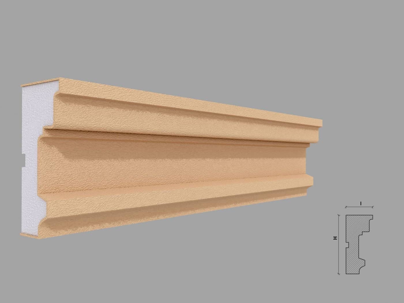 Encadrement de fenêtre FP104 — profil décoratif de façade Profilia Décor, Encadrements de fenêtres, vue 1 Encadrement de fenêtre FP104 — profil décoratif de façade Profilia Décor, Encadrements de fenêtres, vue 1
