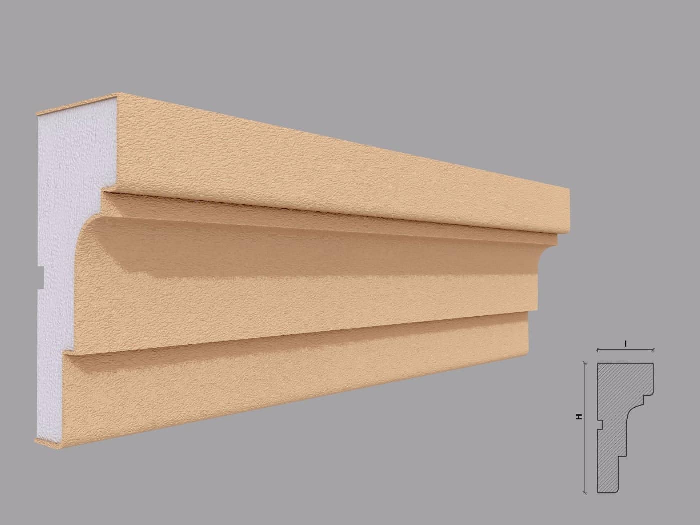 Encadrement de fenêtre FP106 — profil décoratif de façade Profilia Décor, Encadrements de fenêtres, vue 1 Encadrement de fenêtre FP106 — profil décoratif de façade Profilia Décor, Encadrements de fenêtres, vue 1