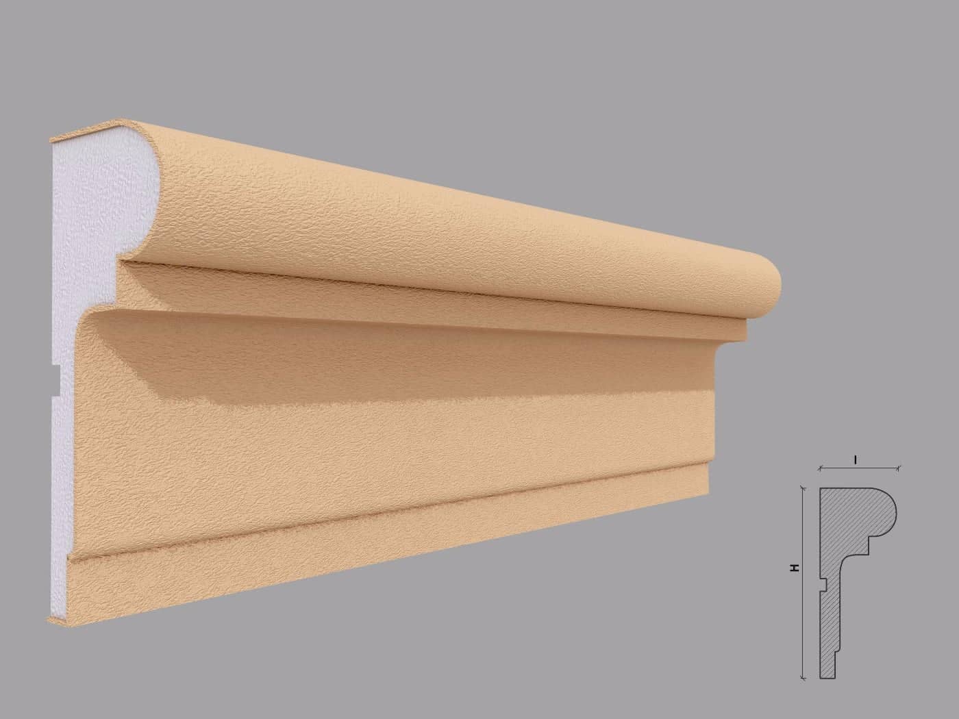 Encadrement de fenêtre FP107 — profil décoratif de façade Profilia Décor, Encadrements de fenêtres, vue 1 Encadrement de fenêtre FP107 — profil décoratif de façade Profilia Décor, Encadrements de fenêtres, vue 1