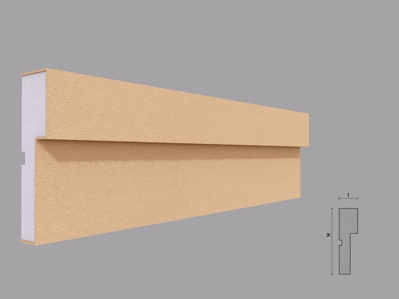 Encadrement de fenêtre FP111 — profil décoratif de façade Profilia Décor, Encadrements de fenêtres, vue 1 Encadrement de fenêtre FP111 — profil décoratif de façade Profilia Décor, Encadrements de fenêtres, vue 1