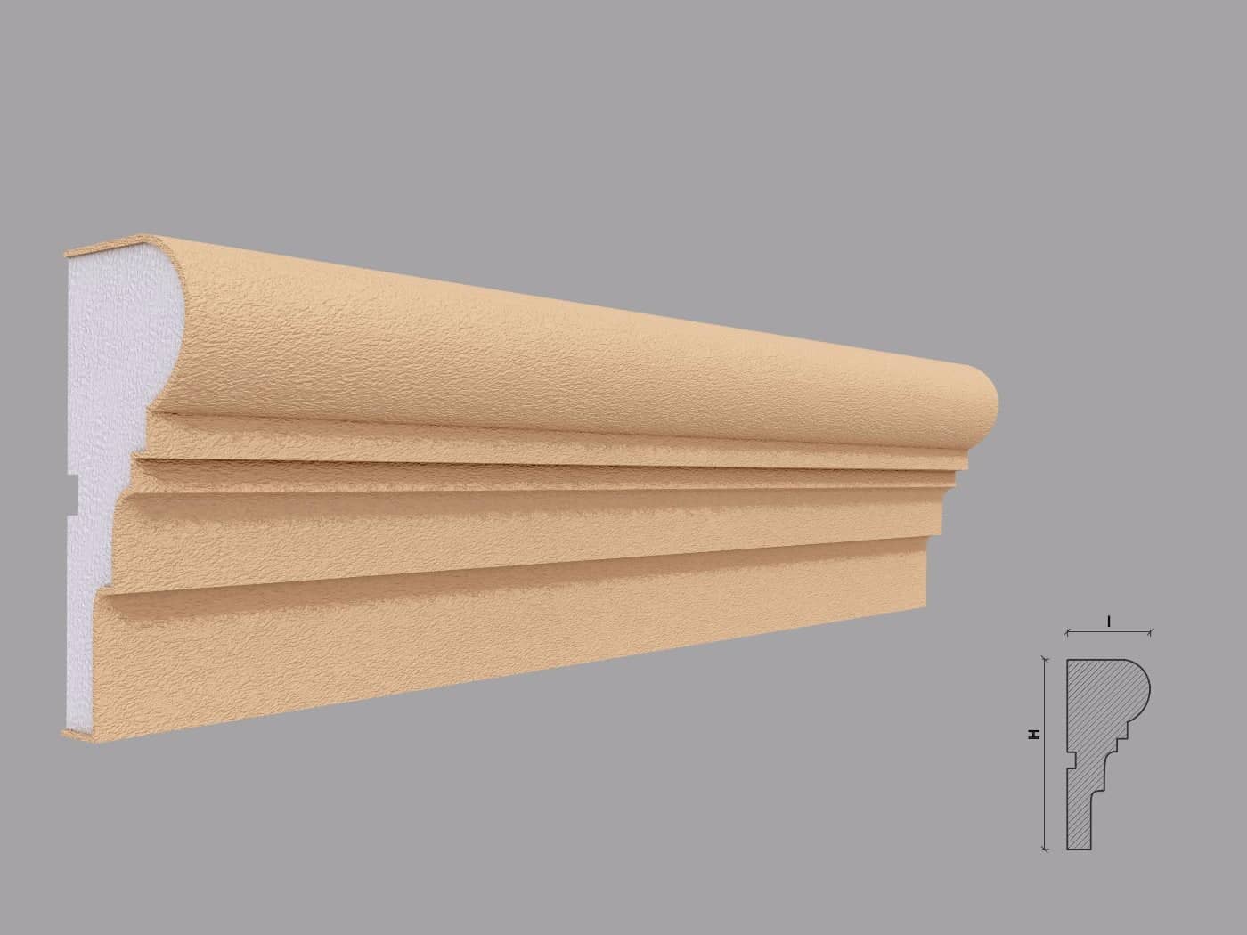 Encadrement de fenêtre FP114 — profil décoratif de façade Profilia Décor, Encadrements de fenêtres, vue 1 Encadrement de fenêtre FP114 — profil décoratif de façade Profilia Décor, Encadrements de fenêtres, vue 1