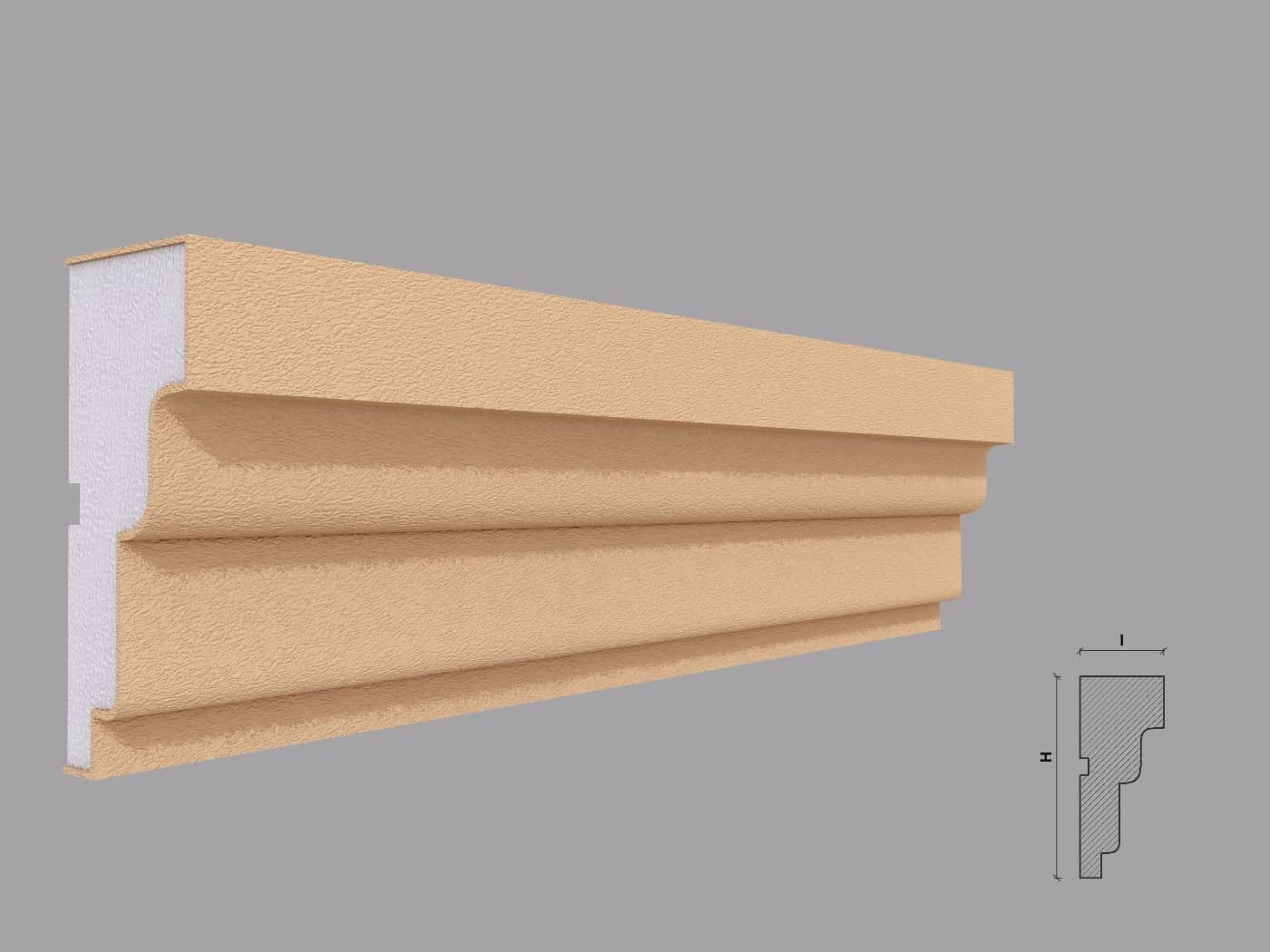 Encadrement de fenêtre FP115 — profil décoratif de façade Profilia Décor, Encadrements de fenêtres, vue 1 Encadrement de fenêtre FP115 — profil décoratif de façade Profilia Décor, Encadrements de fenêtres, vue 1