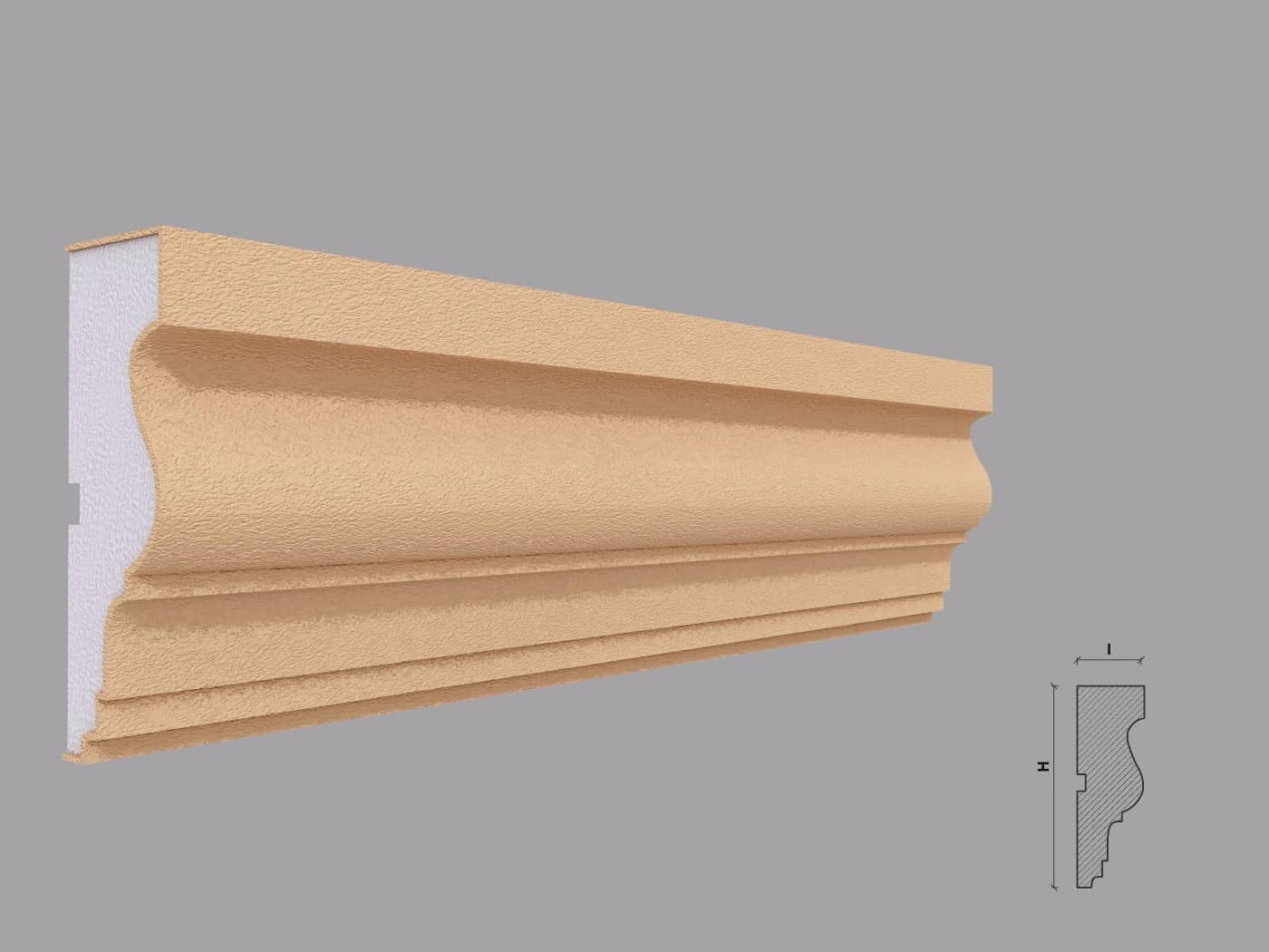 Encadrement de fenêtre FP116 — profil décoratif de façade Profilia Décor, Encadrements de fenêtres, vue 1 Encadrement de fenêtre FP116 — profil décoratif de façade Profilia Décor, Encadrements de fenêtres, vue 1
