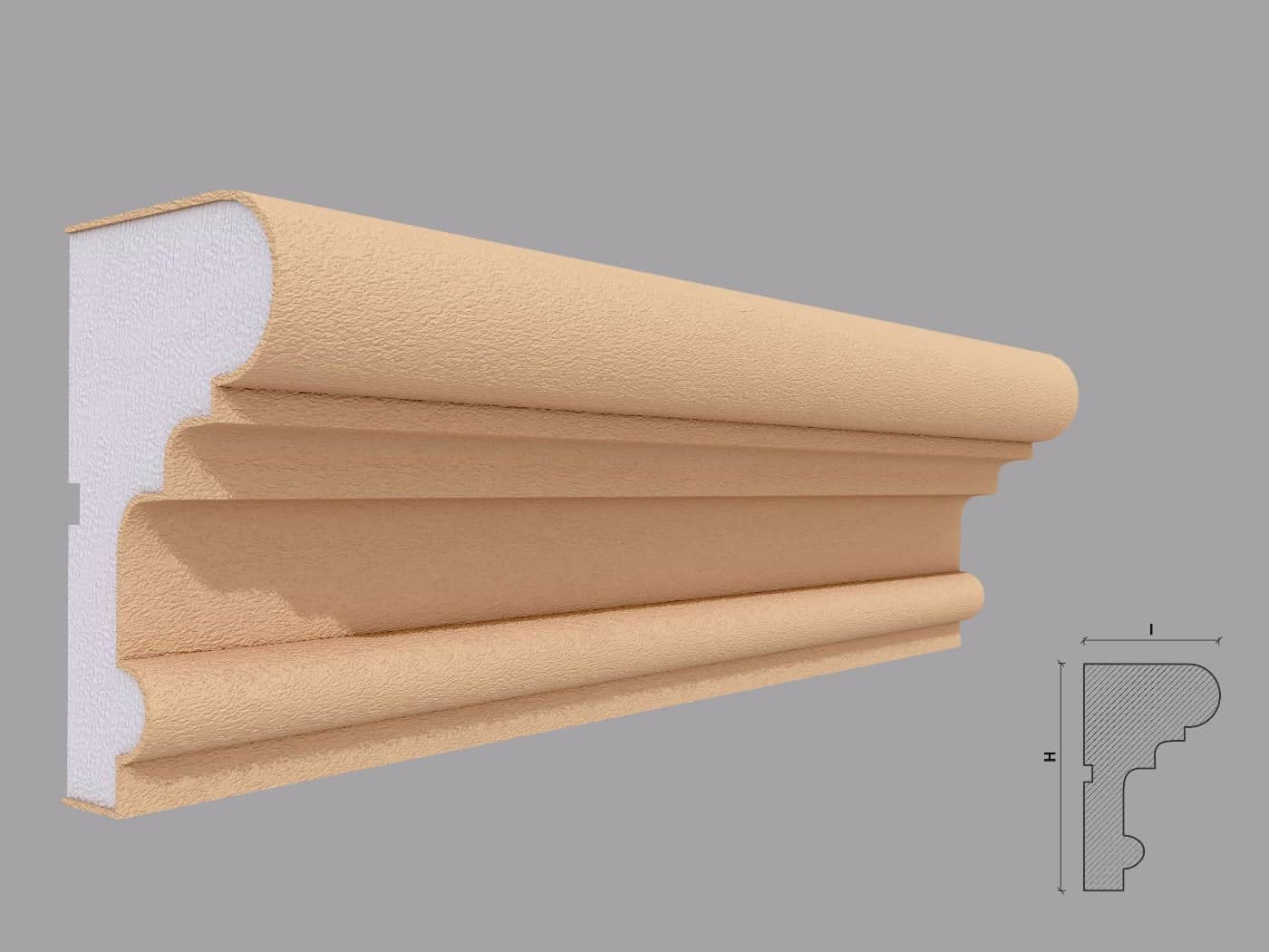 Encadrement de fenêtre FP123 — profil décoratif de façade Profilia Décor, Encadrements de fenêtres, vue 1 Encadrement de fenêtre FP123 — profil décoratif de façade Profilia Décor, Encadrements de fenêtres, vue 1