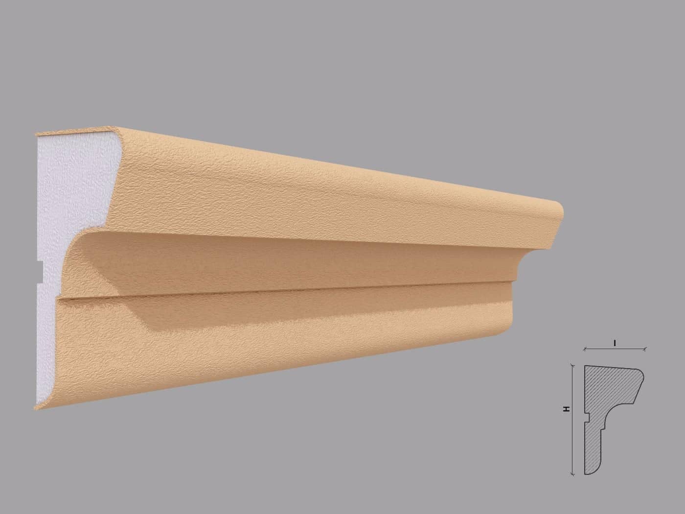 Appui de fenêtre FP211 — profil décoratif de façade Profilia Décor, Appuis de fenêtre, vue 1 Appui de fenêtre FP211 — profil décoratif de façade Profilia Décor, Appuis de fenêtre, vue 1