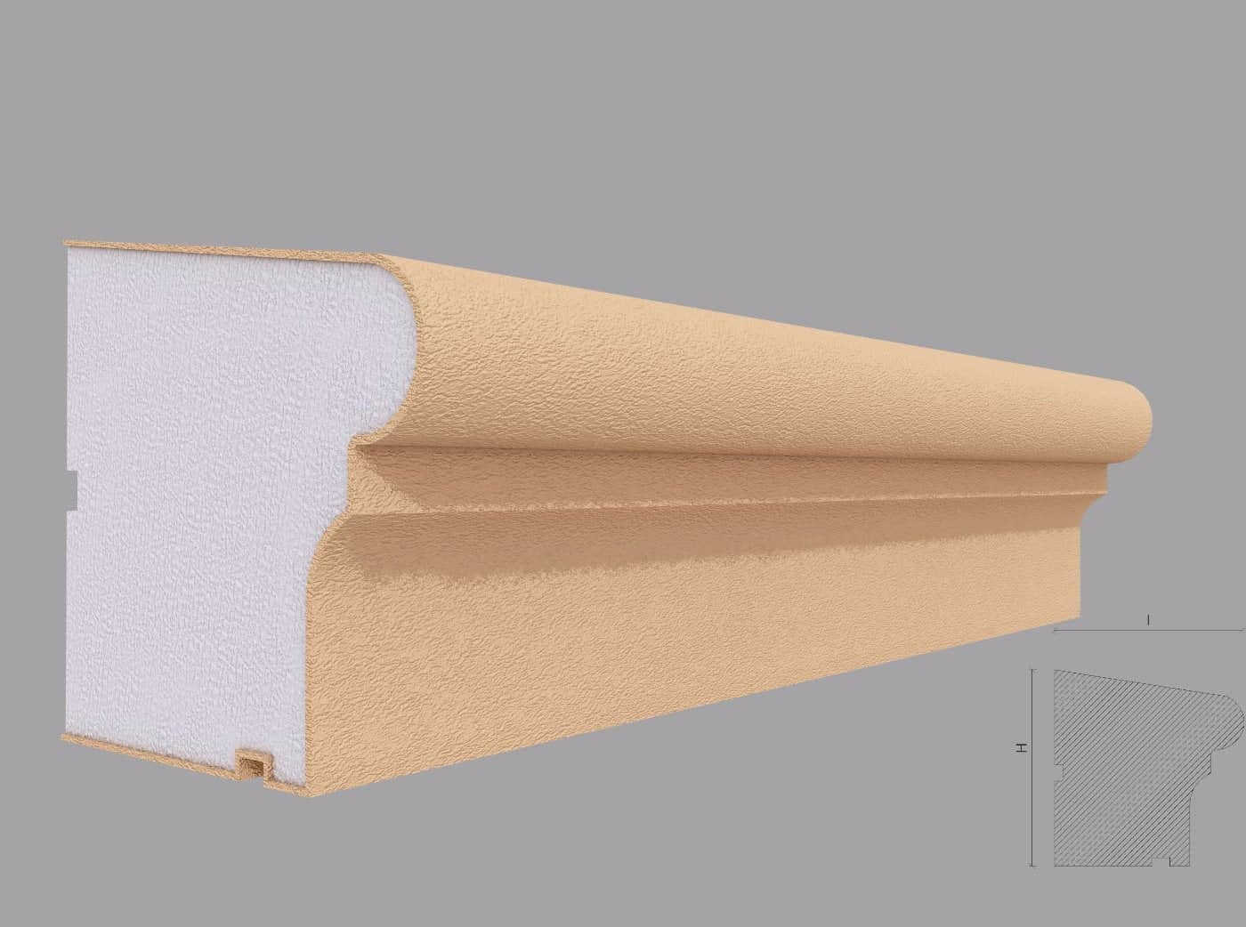Appui de fenêtre FP214 — profil décoratif de façade Profilia Décor, Appuis de fenêtre, vue 1 Appui de fenêtre FP214 — profil décoratif de façade Profilia Décor, Appuis de fenêtre, vue 1