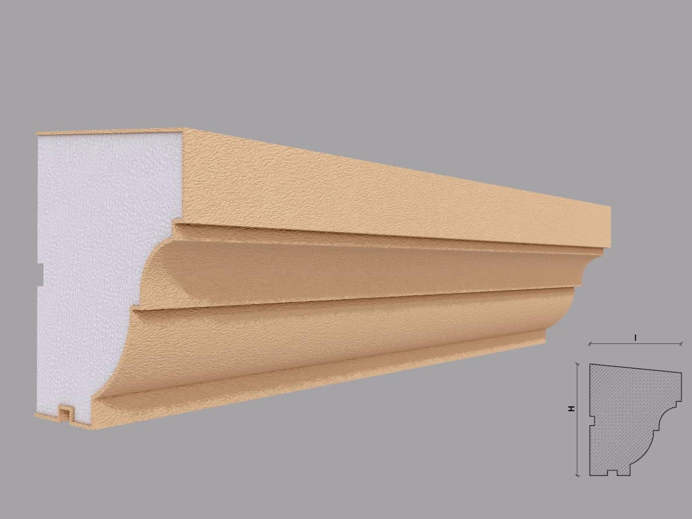 Appui de fenêtre FP216 — profil décoratif de façade Profilia Décor, Appuis de fenêtre, vue 1 Appui de fenêtre FP216 — profil décoratif de façade Profilia Décor, Appuis de fenêtre, vue 1