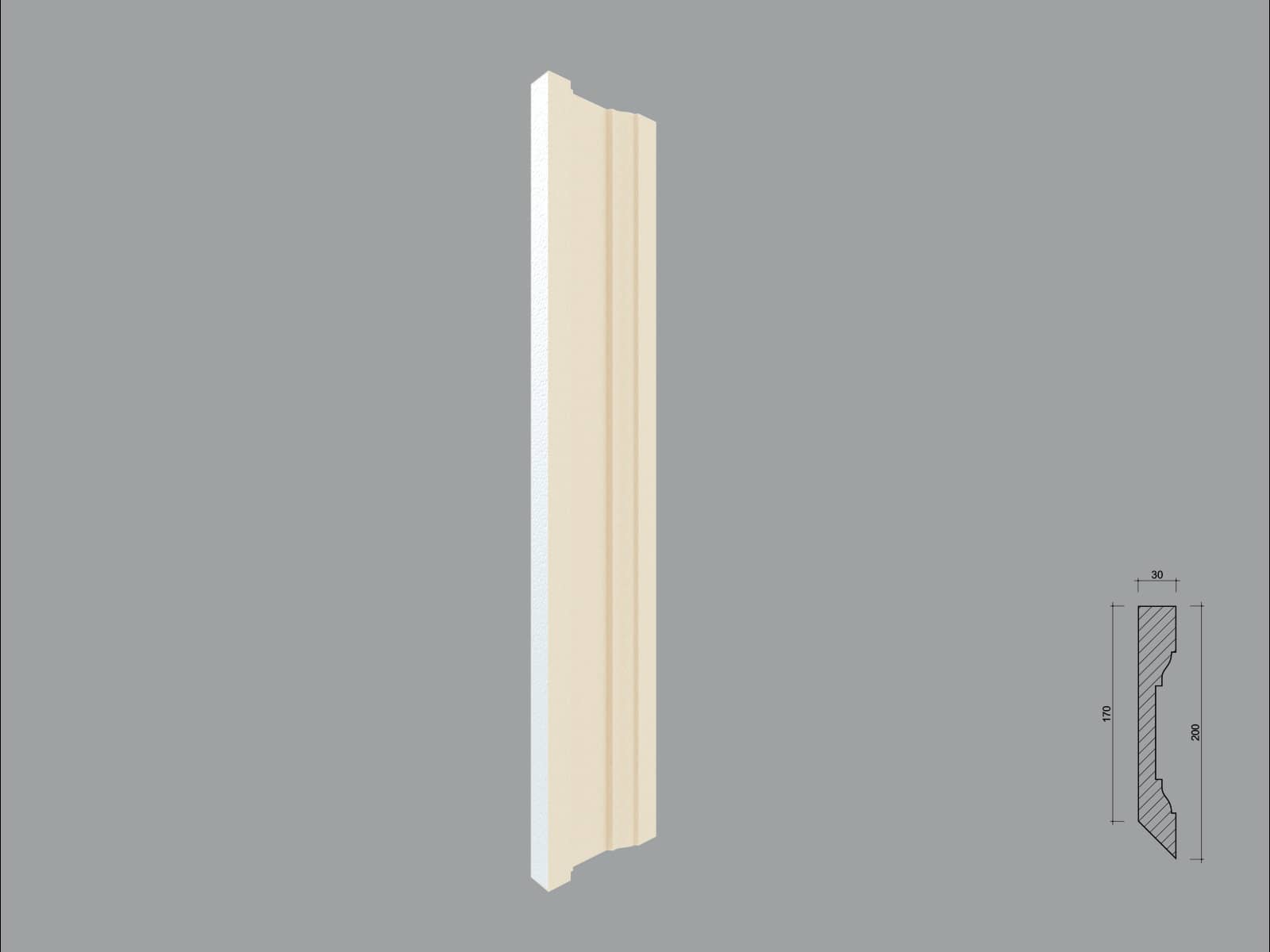 Pilastre FP501-45 — coupe 45° — profil décoratif de façade Profilia Décor, Pilastres, vue 1 Pilastre FP501-45 — coupe 45° — profil décoratif de façade Profilia Décor, Pilastres, vue 1