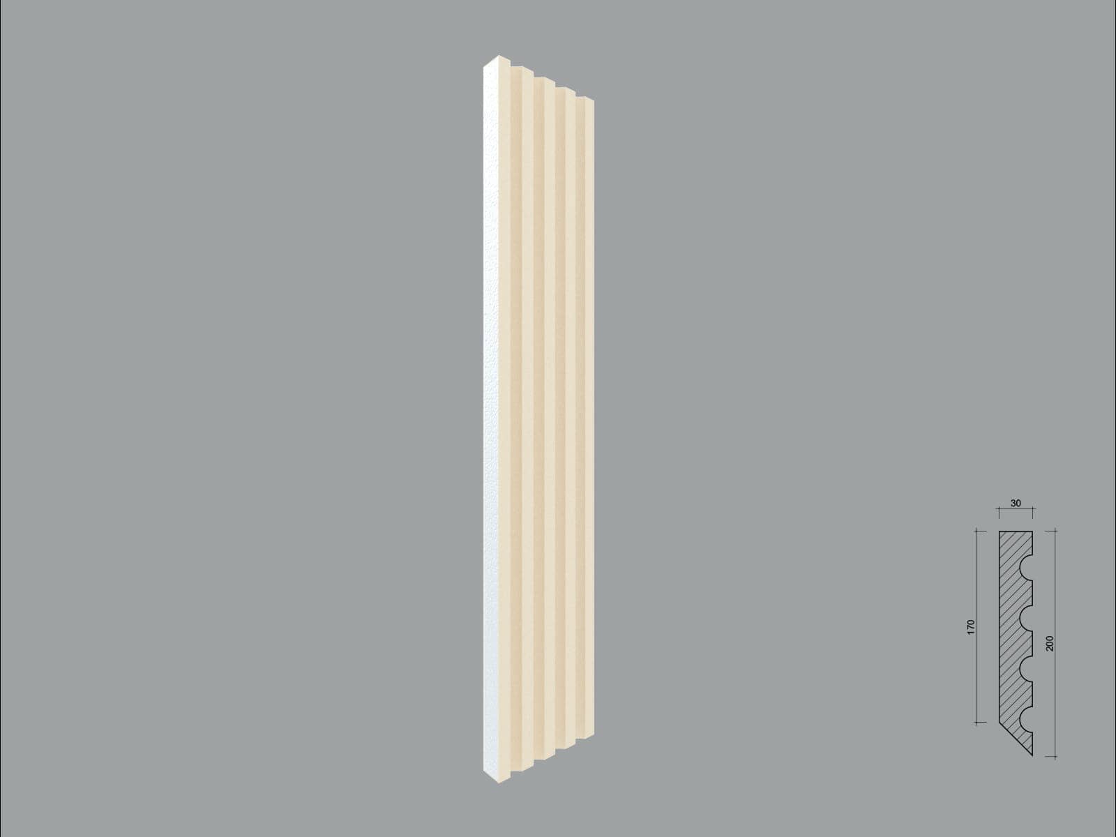 Pilastre FP502-45 — coupe 45° — profil décoratif de façade Profilia Décor, Pilastres, vue 1 Pilastre FP502-45 — coupe 45° — profil décoratif de façade Profilia Décor, Pilastres, vue 1