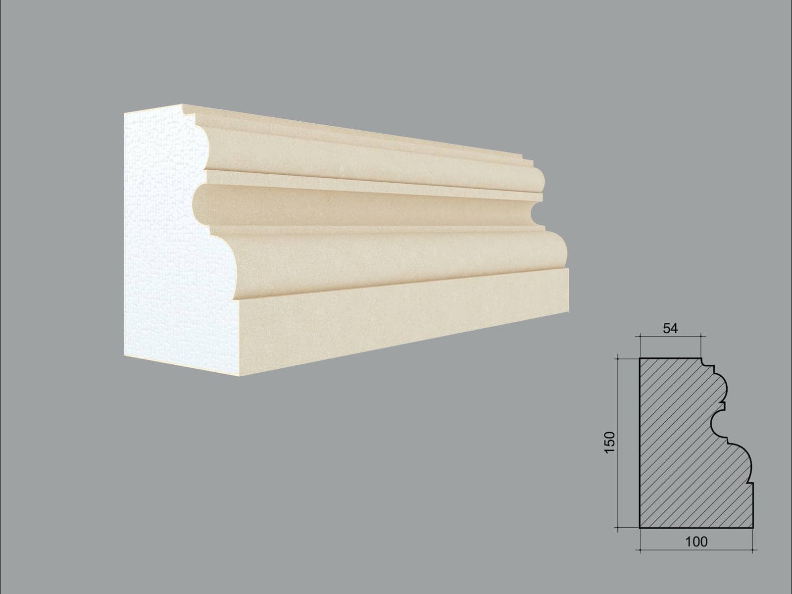 Pilastre FP602-2M — profil décoratif de façade Profilia Décor, Pilastres, vue 1 Pilastre FP602-2M — profil décoratif de façade Profilia Décor, Pilastres, vue 1