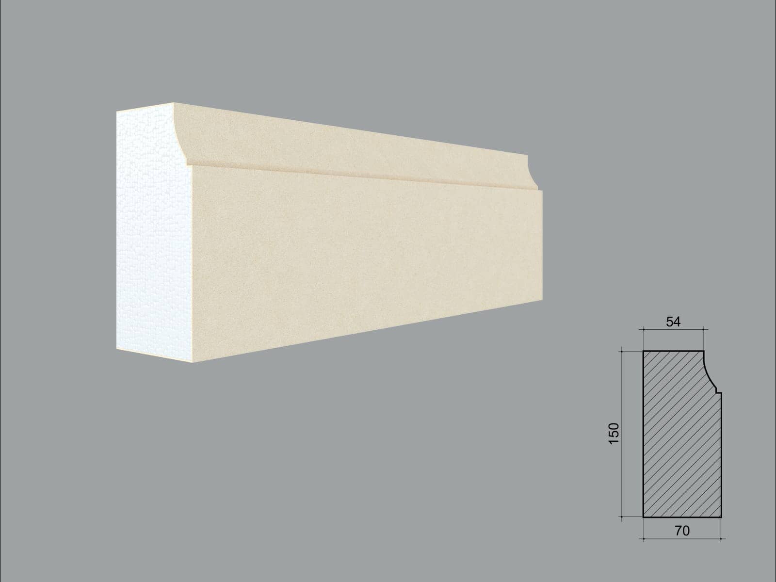 Pilastre FP603-2M — profil décoratif de façade Profilia Décor, Pilastres, vue 1 Pilastre FP603-2M — profil décoratif de façade Profilia Décor, Pilastres, vue 1