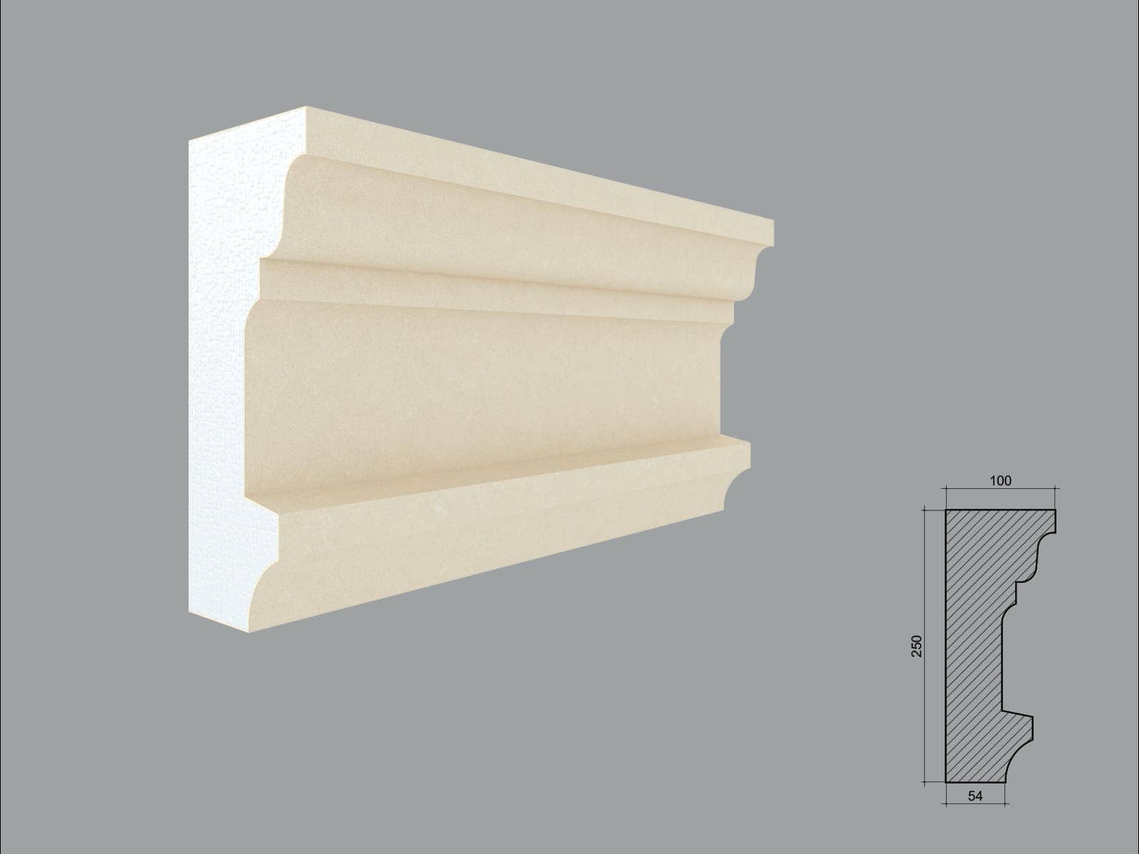 Pilastre FP702-2M — profil décoratif de façade Profilia Décor, Pilastres, vue 1 Pilastre FP702-2M — profil décoratif de façade Profilia Décor, Pilastres, vue 1