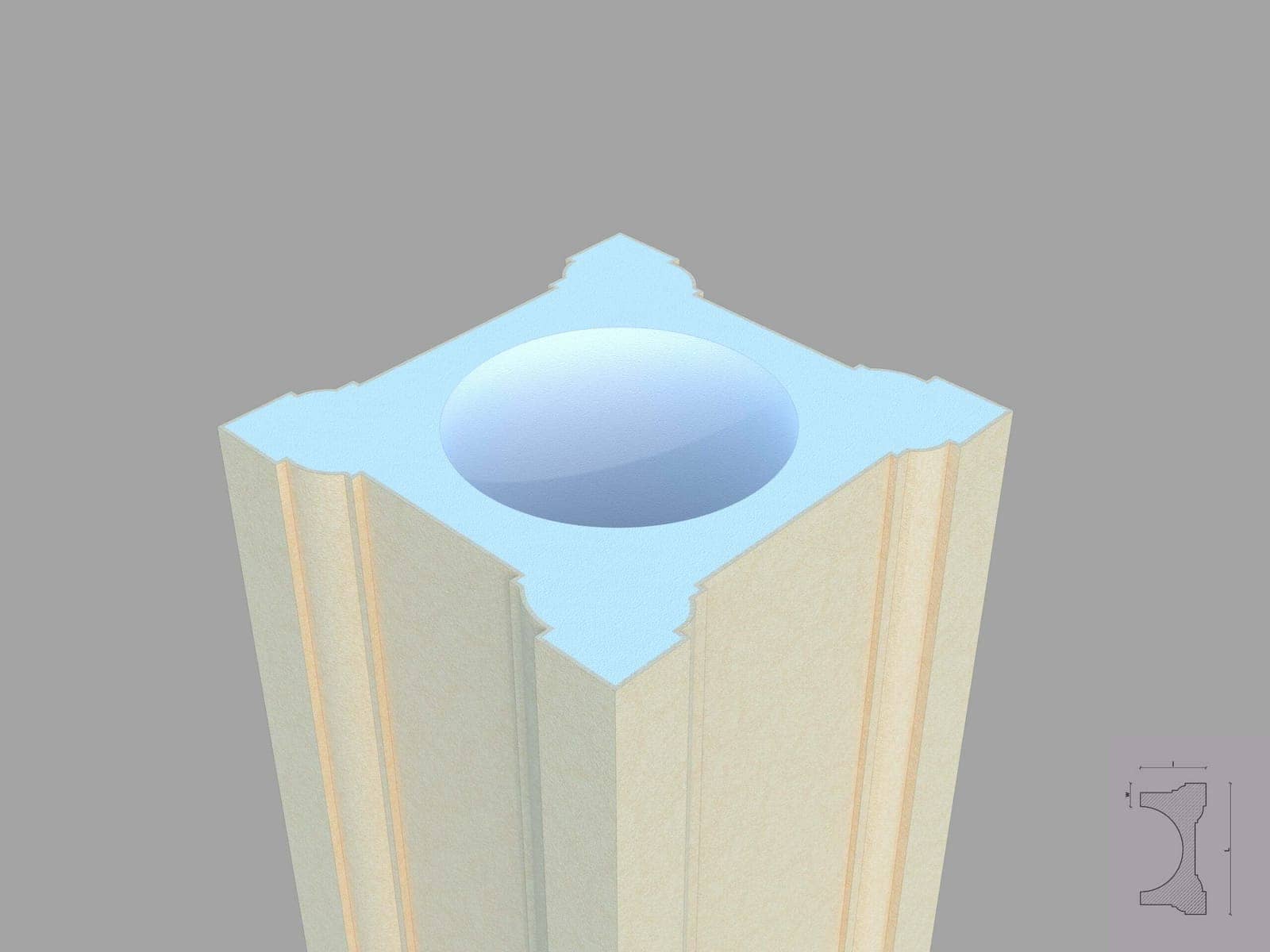 Colonne FP801 — profil décoratif de façade Profilia Décor, Colonnes décoratives, vue 1 Colonne FP801 — profil décoratif de façade Profilia Décor, Colonnes décoratives, vue 1