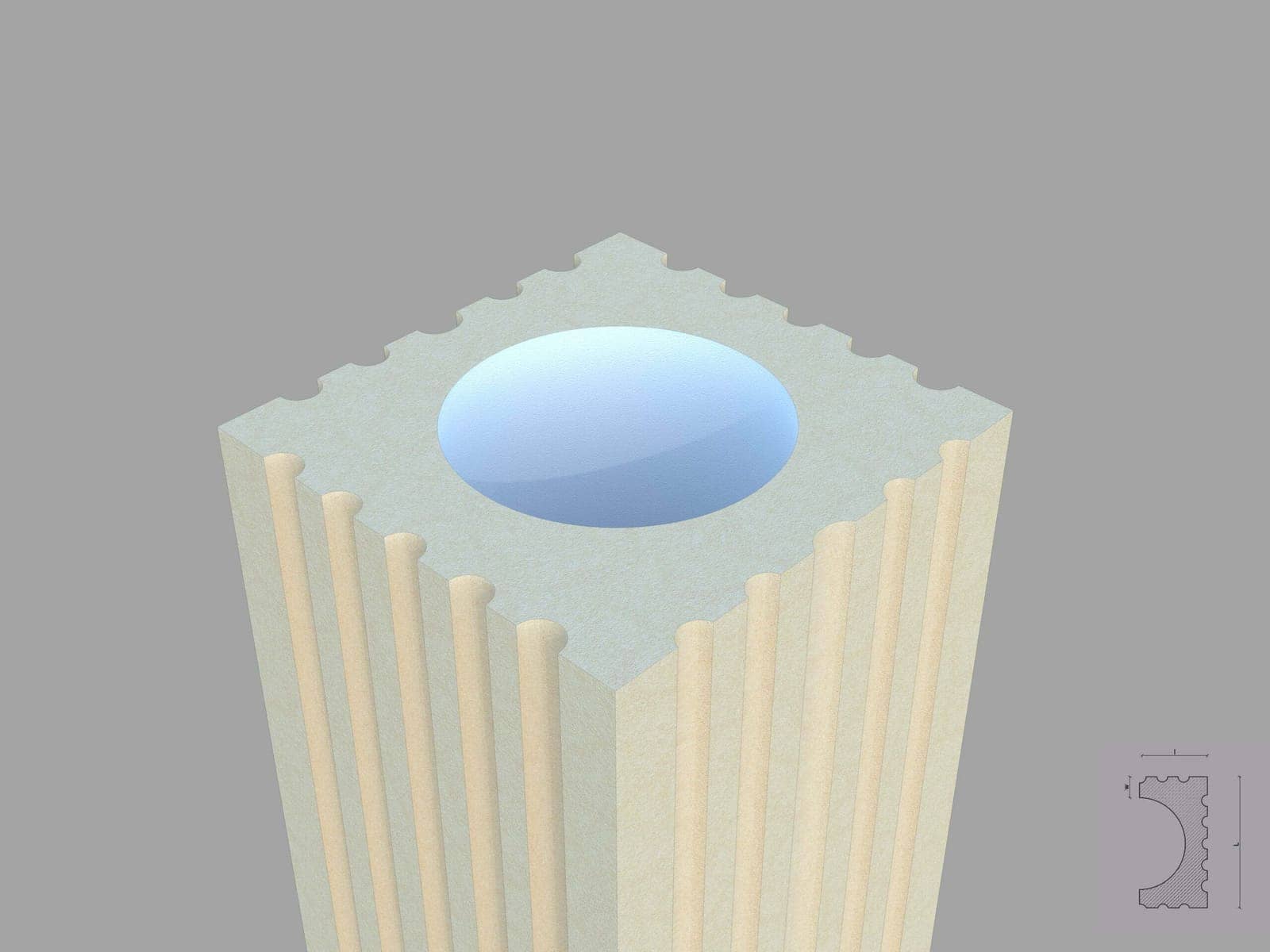Colonne FP802 — profil décoratif de façade Profilia Décor, Colonnes décoratives, vue 1 Colonne FP802 — profil décoratif de façade Profilia Décor, Colonnes décoratives, vue 1