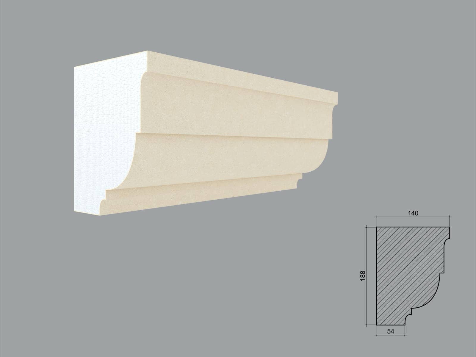 Pilastre FP901P-2M — profil décoratif de façade Profilia Décor, Pilastres, vue 1 Pilastre FP901P-2M — profil décoratif de façade Profilia Décor, Pilastres, vue 1