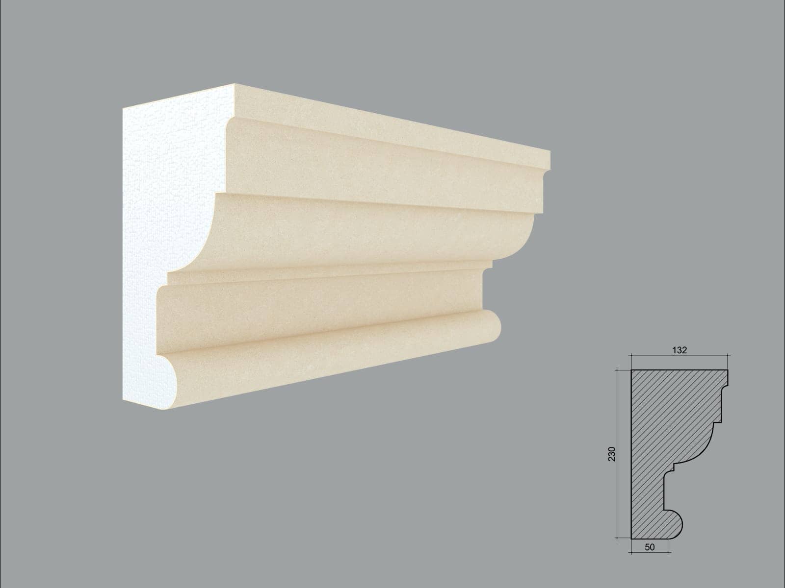 Pilastre FP902P-2M — profil décoratif de façade Profilia Décor, Pilastres, vue 1 Pilastre FP902P-2M — profil décoratif de façade Profilia Décor, Pilastres, vue 1