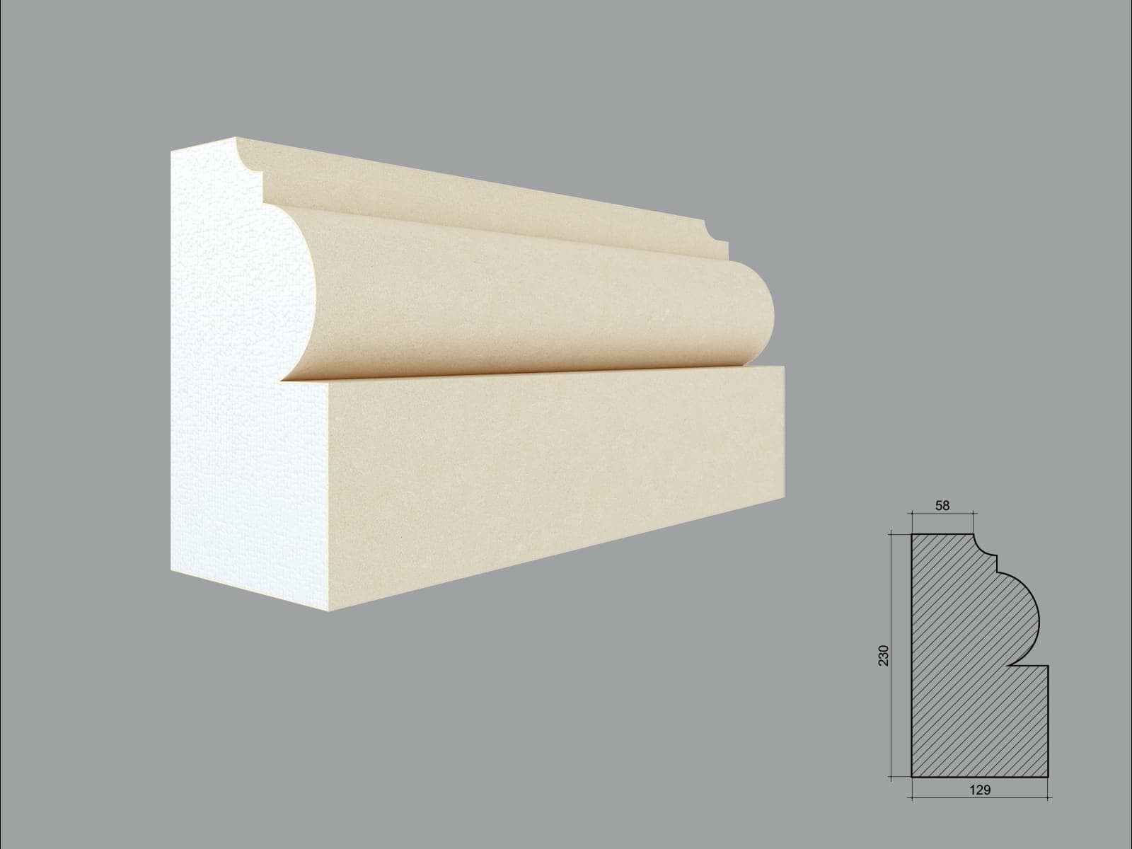 Pilastre FP903P-2M — profil décoratif de façade Profilia Décor, Pilastres, vue 1 Pilastre FP903P-2M — profil décoratif de façade Profilia Décor, Pilastres, vue 1