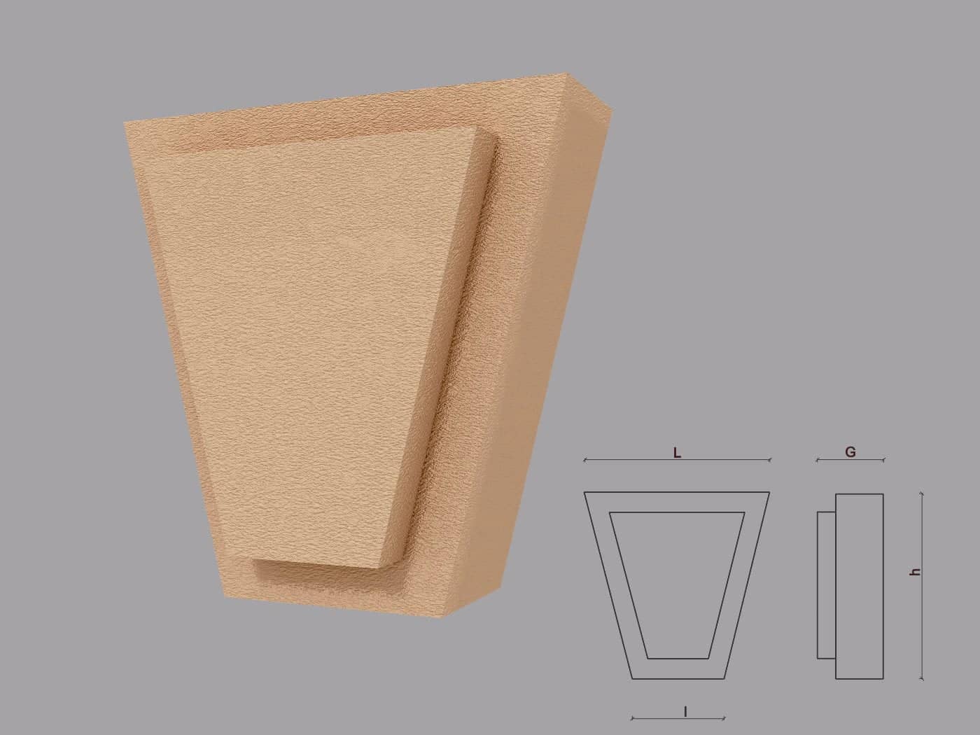 Clé de voûte FPCB03 — profil décoratif de façade Profilia Décor, Clés de voûte, vue 1 Clé de voûte FPCB03 — profil décoratif de façade Profilia Décor, Clés de voûte, vue 1