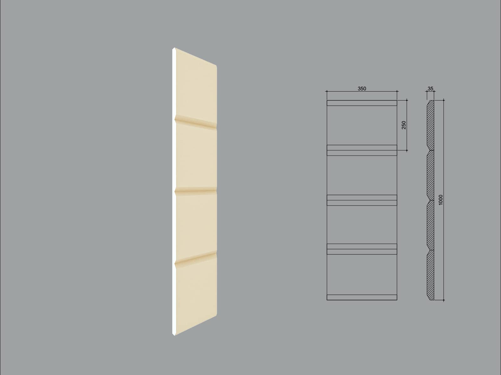 Chaîne d’angle FPCL04-1M-45 — coupe 45° — profil décoratif de façade Profilia Décor, Chaînes d’angle, vue 1 Chaîne d’angle FPCL04-1M-45 — coupe 45° — profil décoratif de façade Profilia Décor, Chaînes d’angle, vue 1