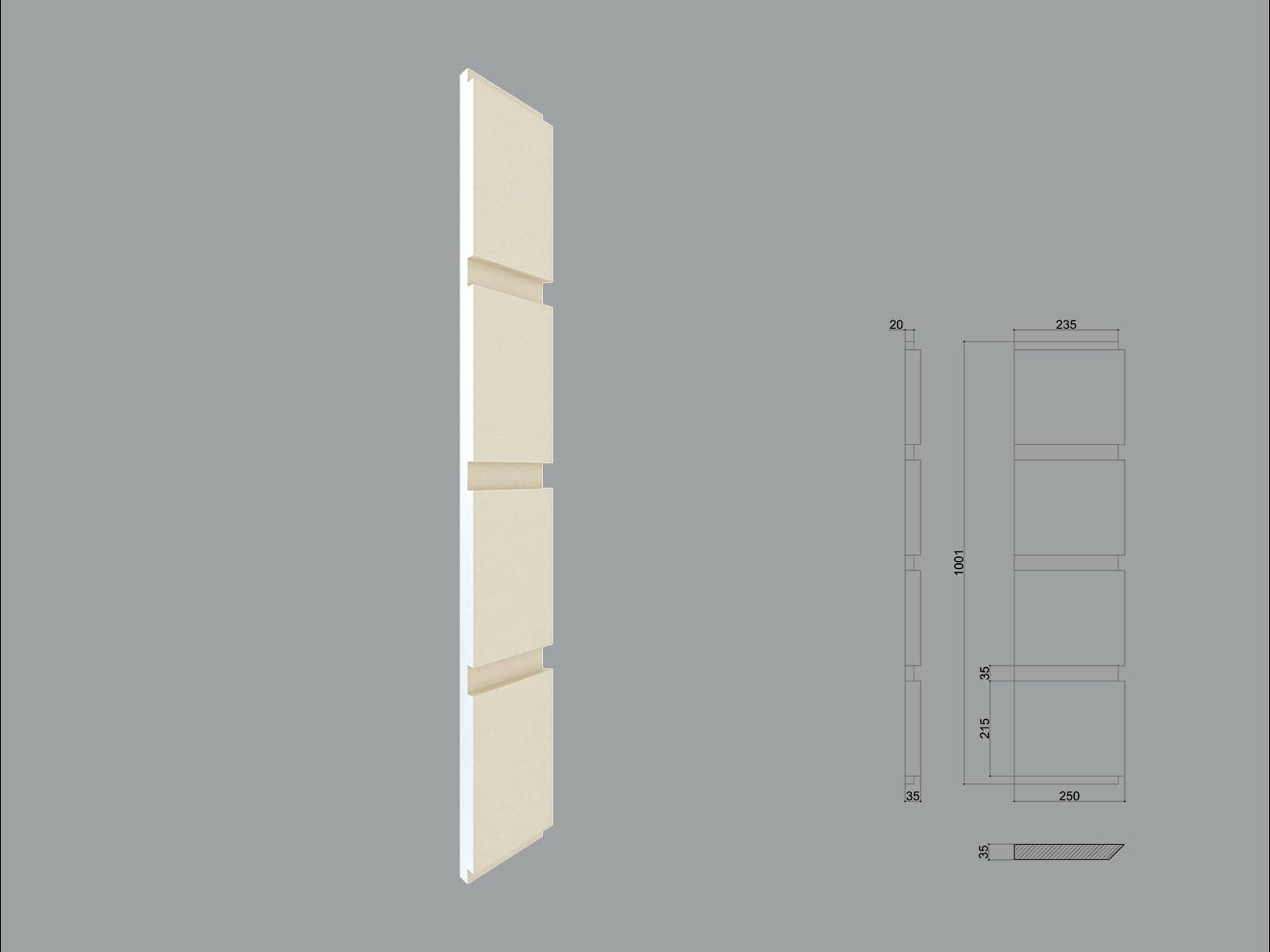 Chaîne d’angle FPCL07 — profil décoratif de façade Profilia Décor, Chaînes d’angle, vue 1 Chaîne d’angle FPCL07 — profil décoratif de façade Profilia Décor, Chaînes d’angle, vue 1