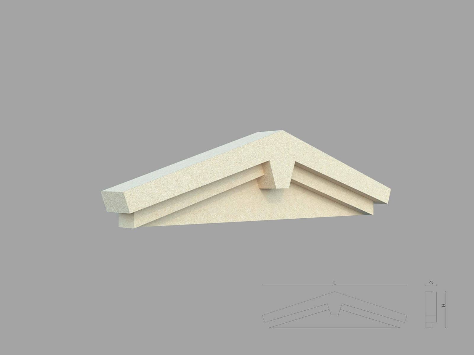 Fronton FPF4 — profil décoratif de façade Profilia Décor, Frontons, vue 1 Fronton FPF4 — profil décoratif de façade Profilia Décor, Frontons, vue 1