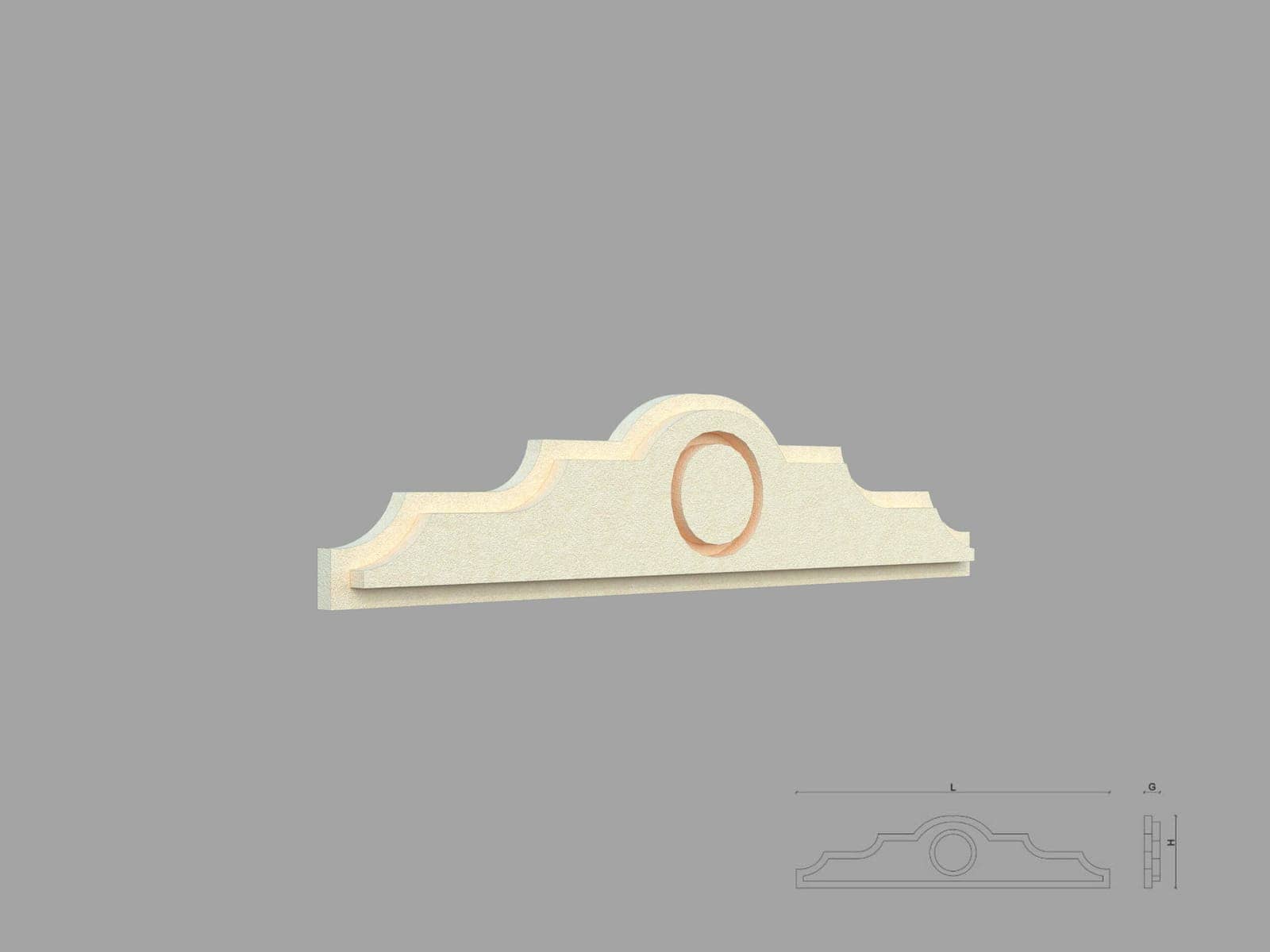 Fronton FPF7 — profil décoratif de façade Profilia Décor, Frontons, vue 1 Fronton FPF7 — profil décoratif de façade Profilia Décor, Frontons, vue 1