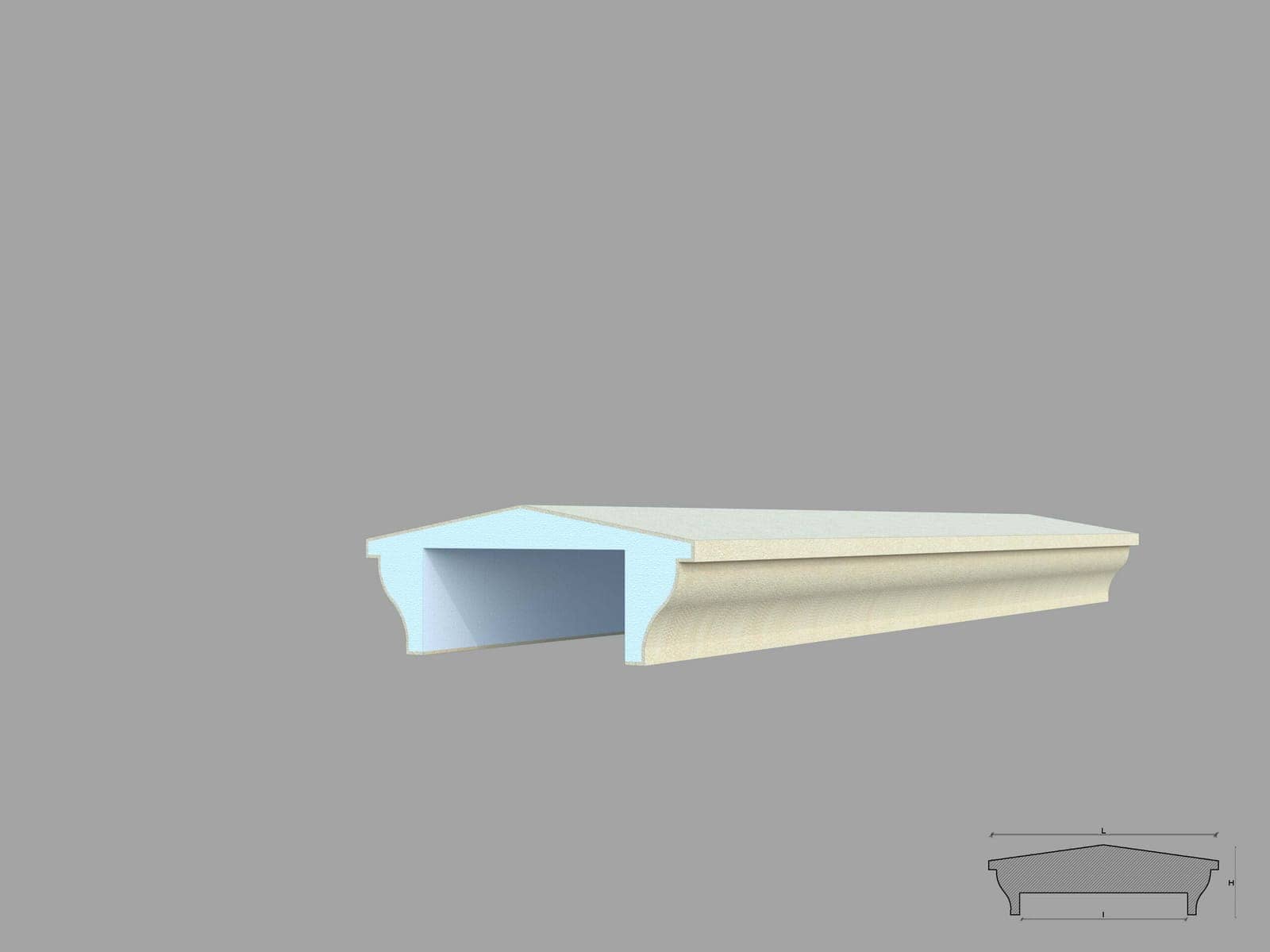 Chapeau de pilier FPIG04 — profil décoratif de façade Profilia Décor, Chapeaux de pilier, vue 1 Chapeau de pilier FPIG04 — profil décoratif de façade Profilia Décor, Chapeaux de pilier, vue 1